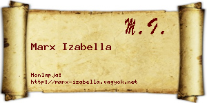 Marx Izabella névjegykártya